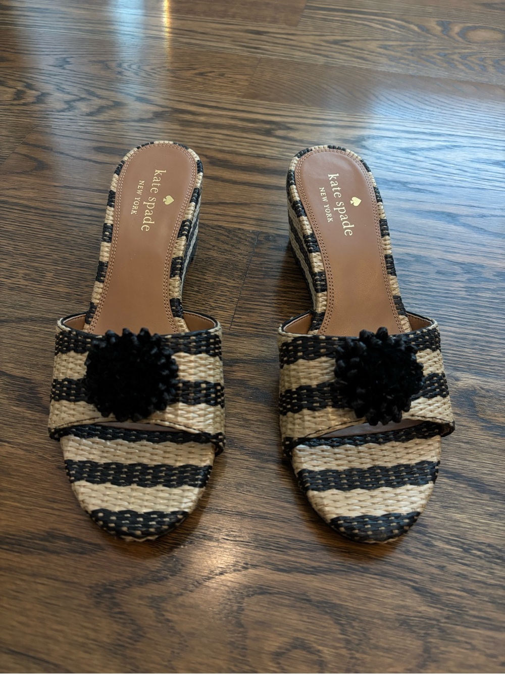 Kate Spade New York Seville Raffia Wedge Mule Sandals